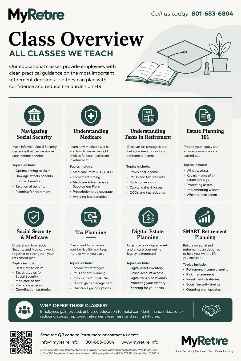 MyRetire Class Overview - one-page summary of the classes we teach