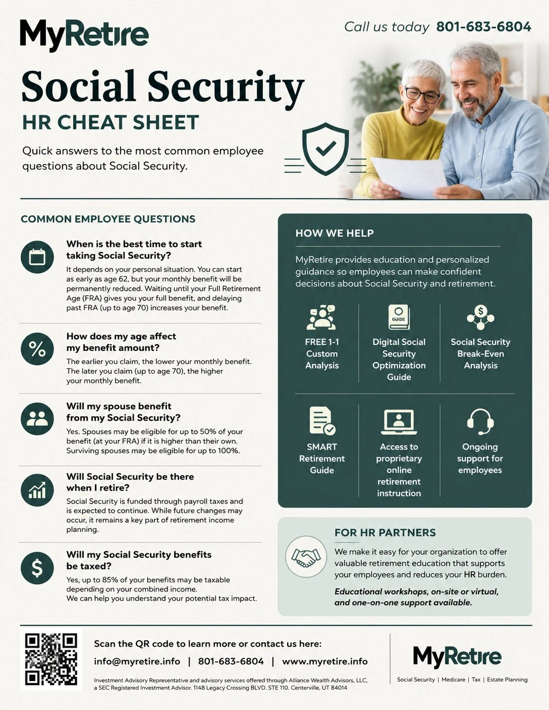 Social Security HR Cheat Sheet - one-page quick reference